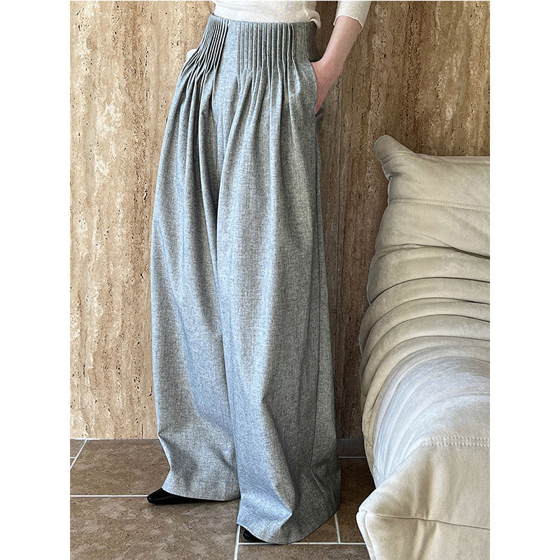 Pleated High Waist Wide Leg Pants