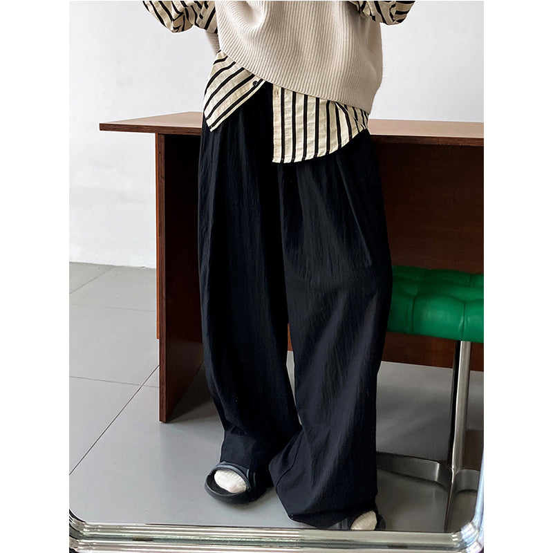 Spring Retro Loose High Waist Drape Wide Leg Pants