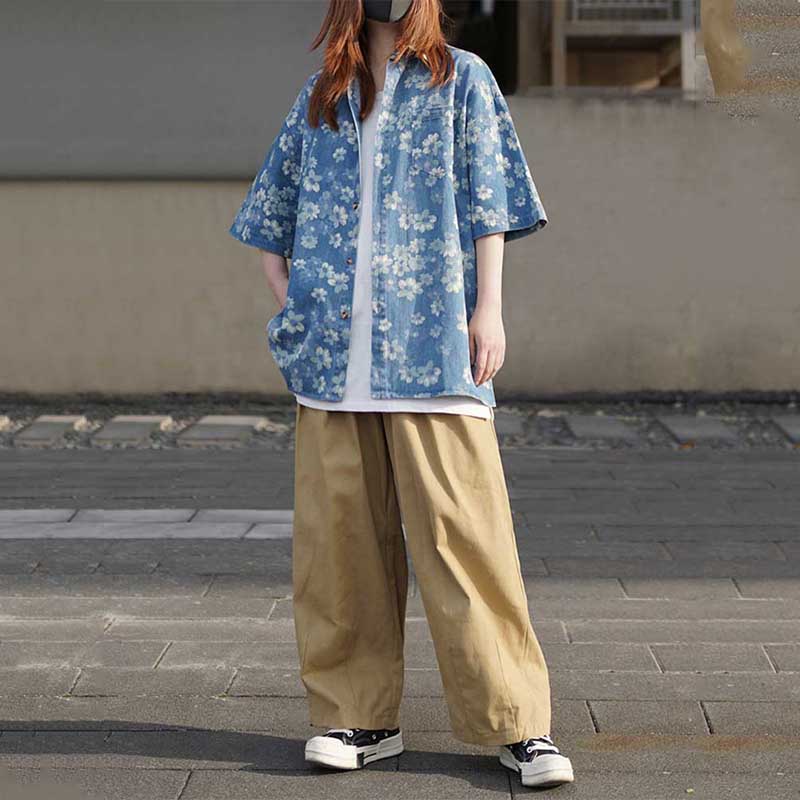 High Waist Drawstring Elasticized Wide-Leg Pants