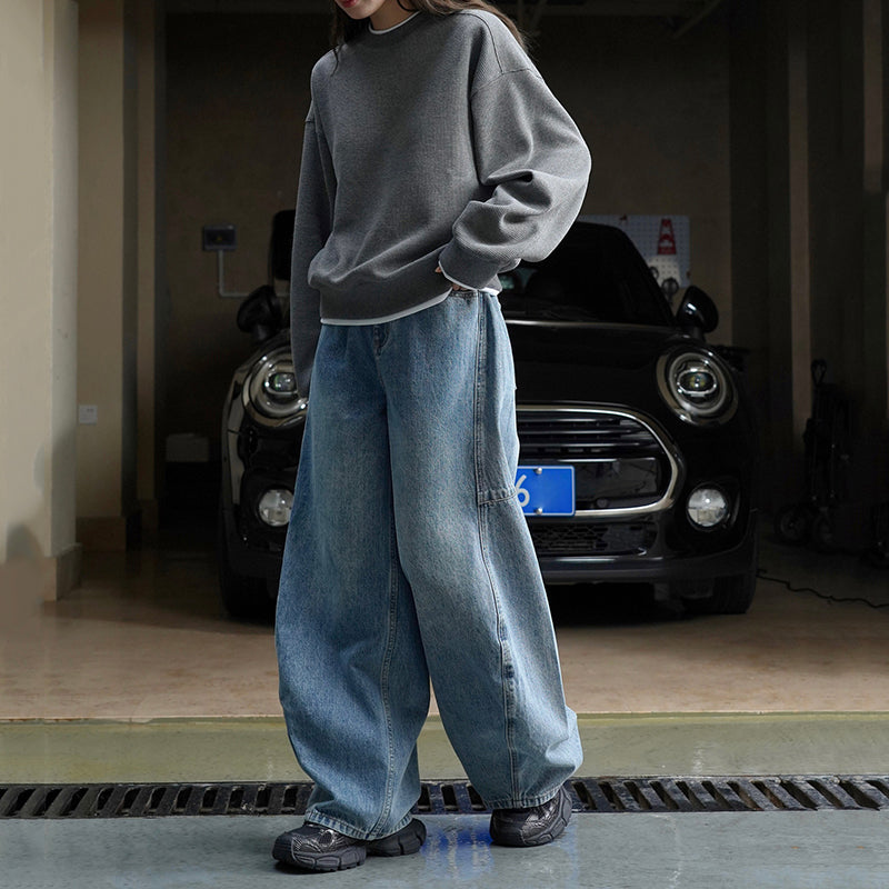 Loose High Waist Wide Leg Arc Jeans