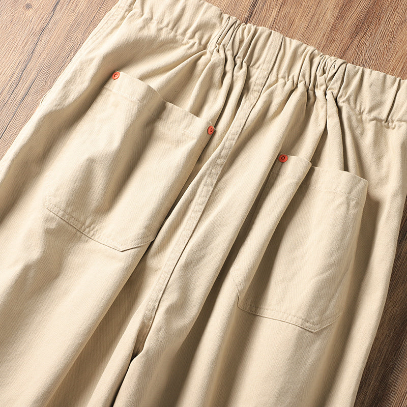 Wide-leg Cotton Loose Japanese Retro Casual Trousers