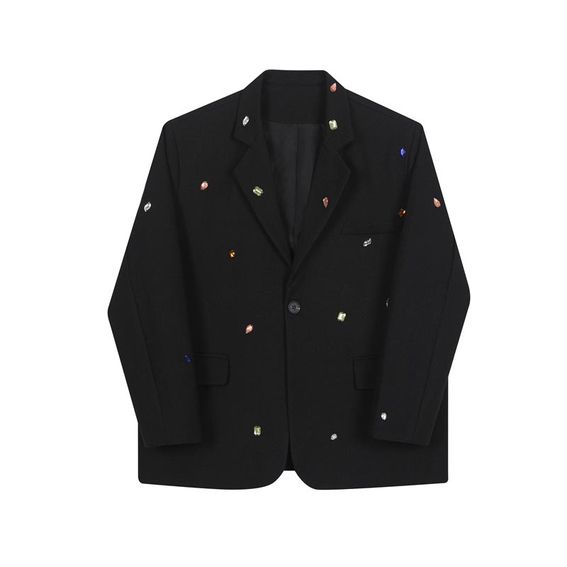 Multicolored Rhinestone Decoration  Blazer