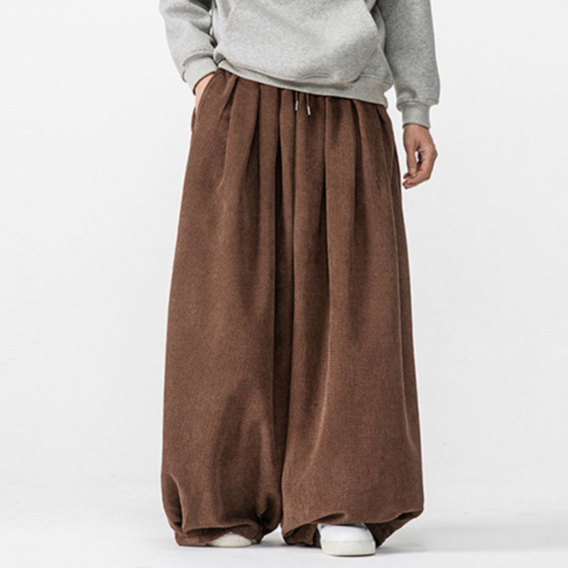 Corduroy Straight Wide-leg Harem Pants