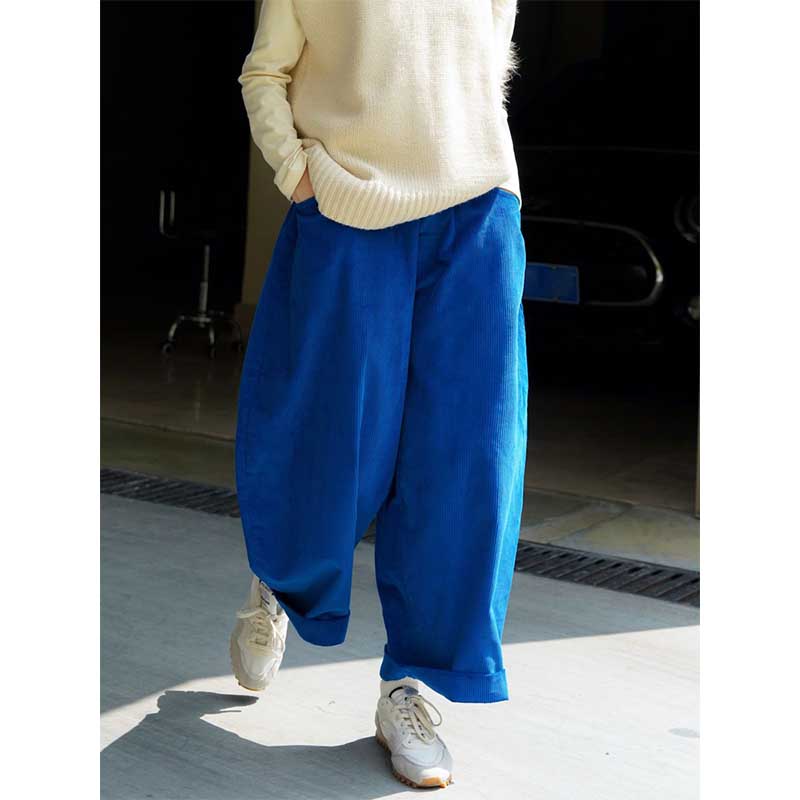 Corduroy Carrot Casual Vintage Wide Leg Pants