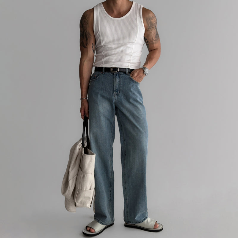 American Vertical Striped Slim Fit Knitted Vest