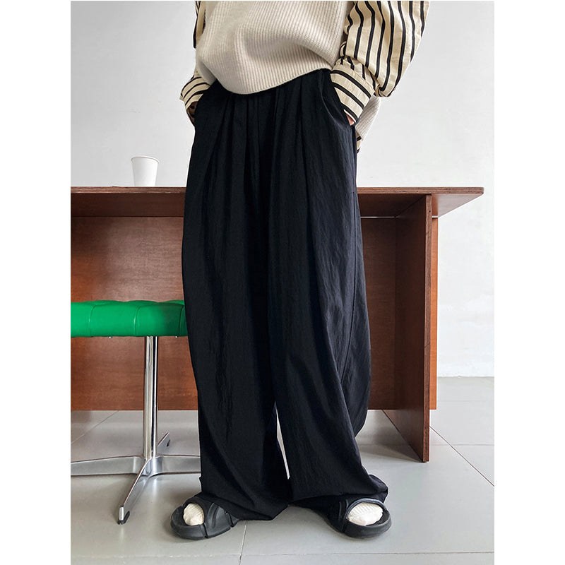 Spring Retro Loose High Waist Drape Wide Leg Pants