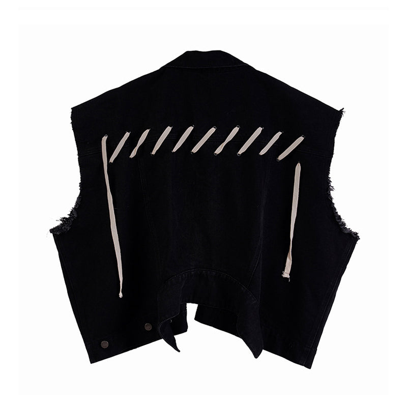 Denim Sleeveless Vest Jacket