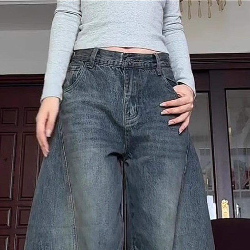 Wide-leg Retro Loose Slim Scimitar Pants