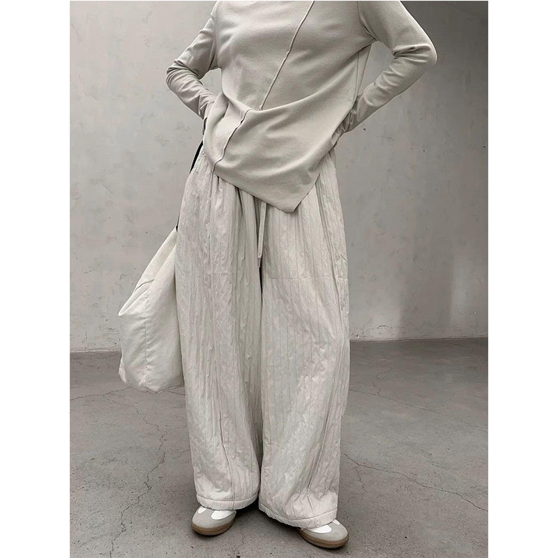 Vertical Thick Embossed High Waist Pants