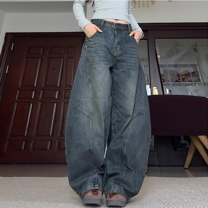 Wide-leg Retro Loose Slim Scimitar Pants