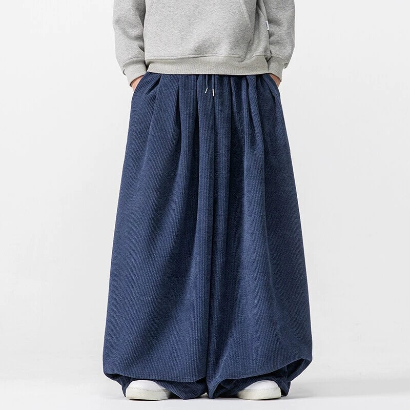 Corduroy Straight Wide-leg Harem Pants