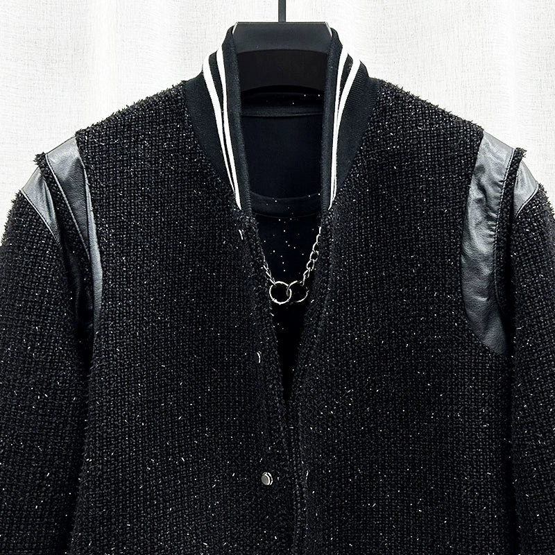 Baseball Collar Gold Dot Warm Jacket