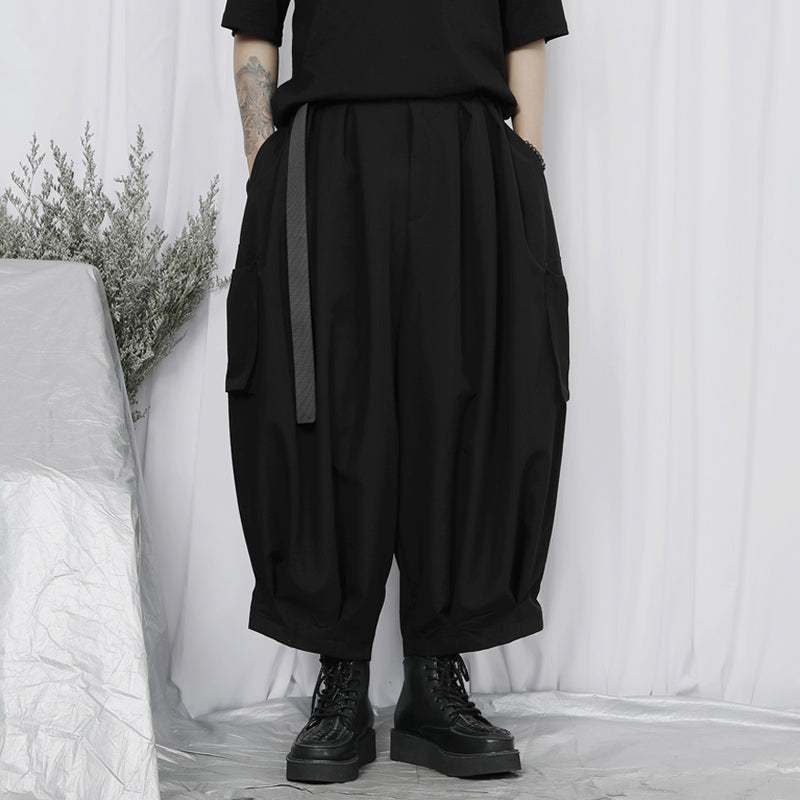 Japanese Large Pocket Casual Wide-leg Pants Hakama