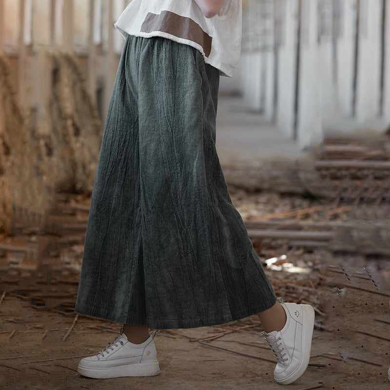 Tie-dyed Elastic Waist Wide-leg Pants