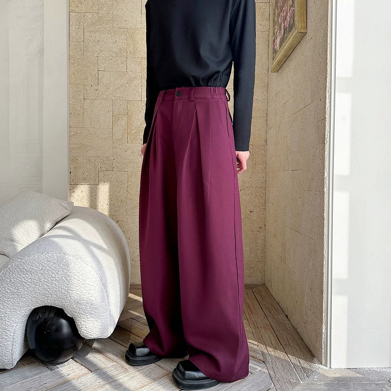 Drape Wide-leg Casual Suit Trousers