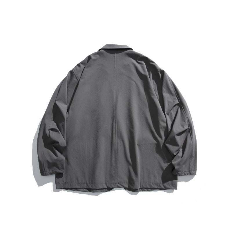 Loose-fitting Curved Lapel Blazer