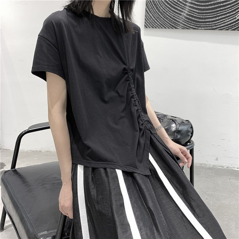 Drawstring Irregular T-shirt