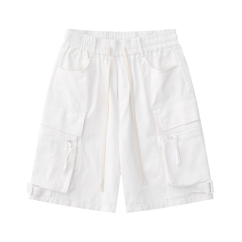 Drawstring Zipper Pocket Shorts