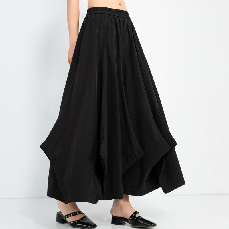 High-waisted Draped Wide-leg Culottes