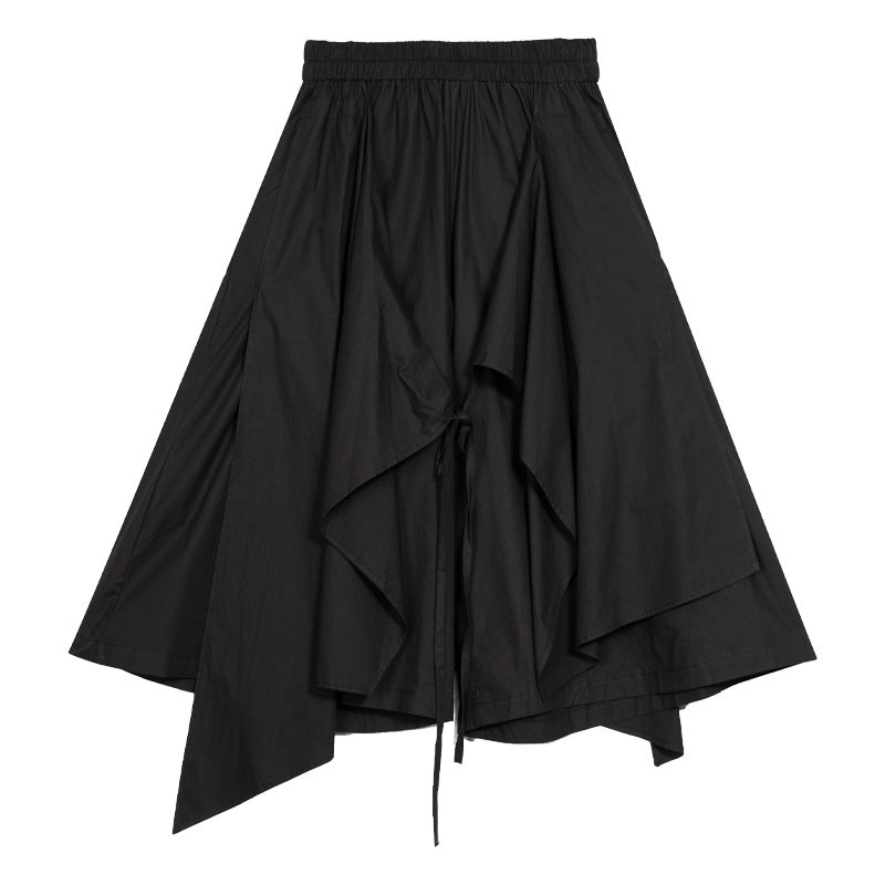 Elastic Waist Irregular Patchwork Skirt Pants