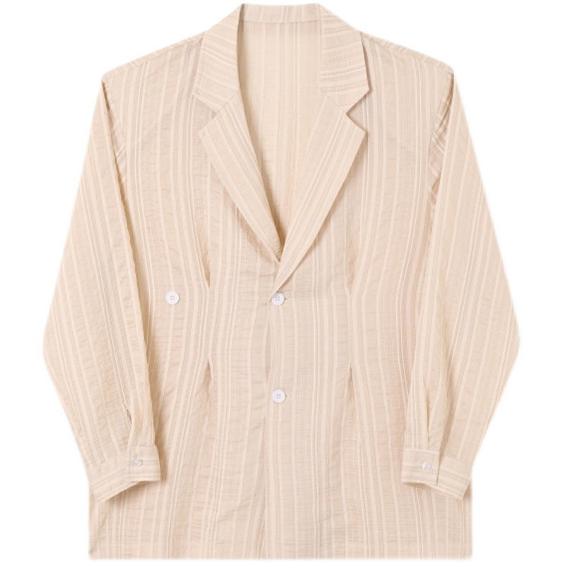 Crumpled Jacquard Irregular Shirt