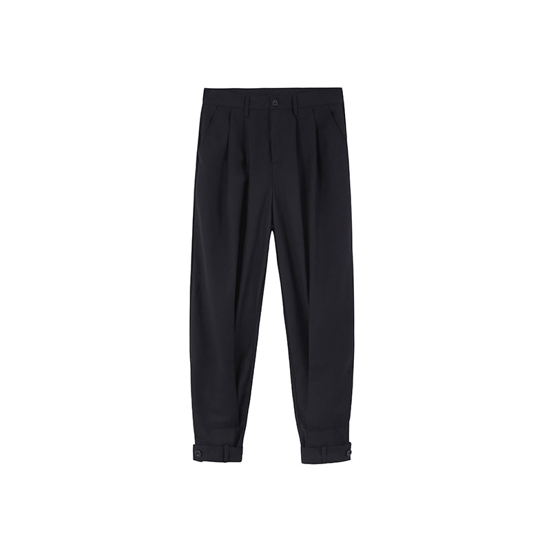 Cropped Casual Suit Pants