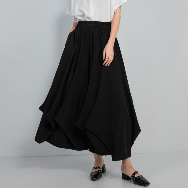 High-waisted Draped Wide-leg Culottes