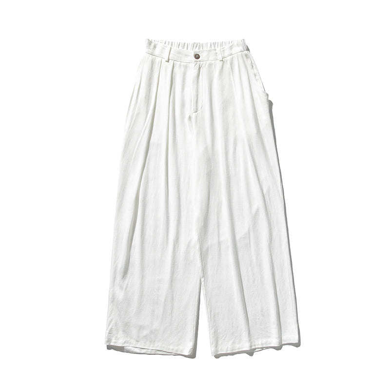 Loose Solid Straight-leg Pants