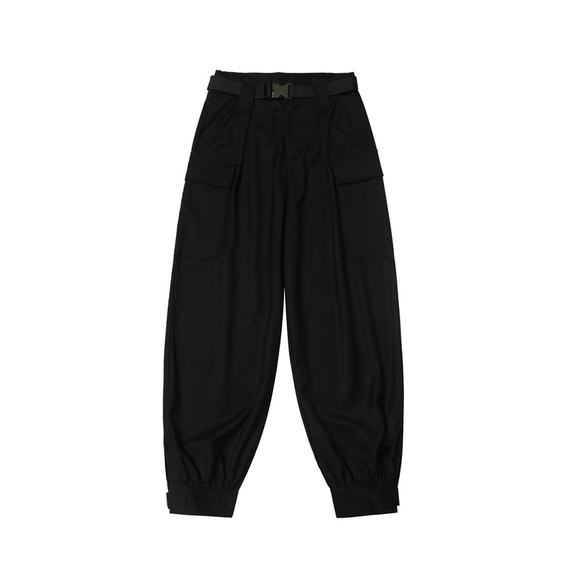Drawstring Multi-pocket Trousers