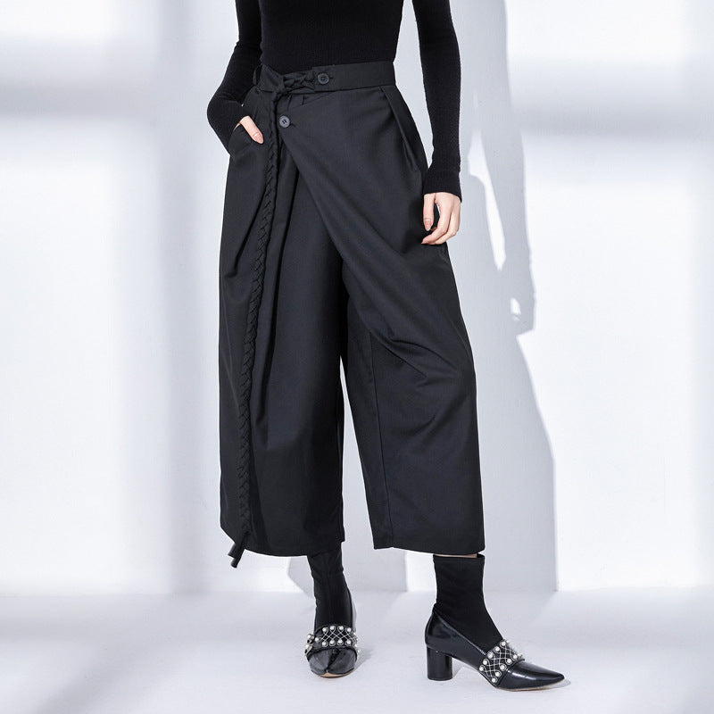 Black Casual Straight Pants