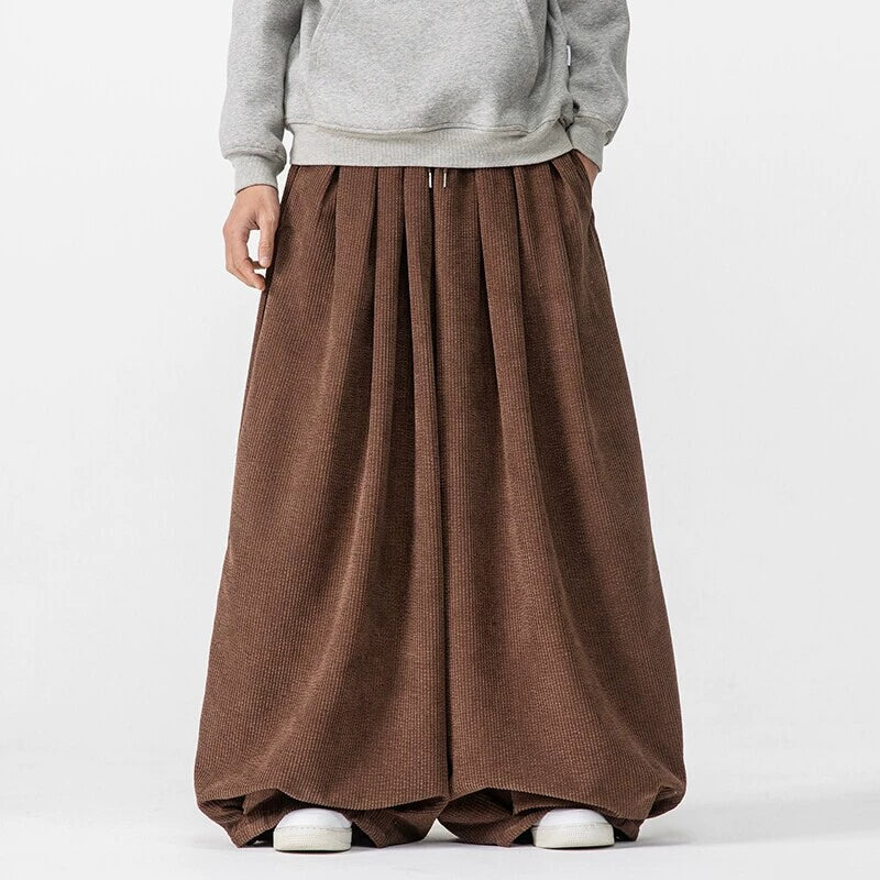 Corduroy Straight Wide-leg Harem Pants