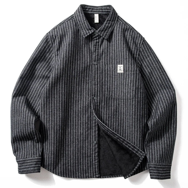 Striped Retro Slim Fit Casual Shirt Top