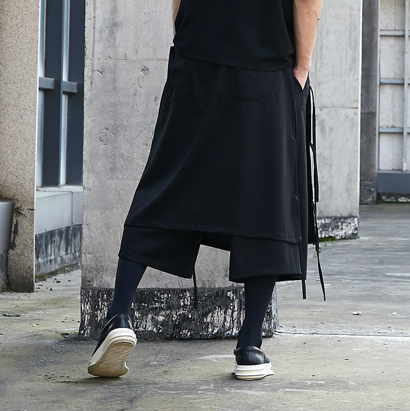 Cropped Culottes Wide Leg Casual Pants