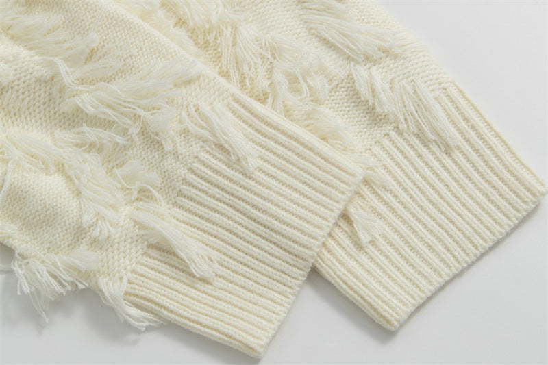 Round Neck Solid Color Knitted Sweater