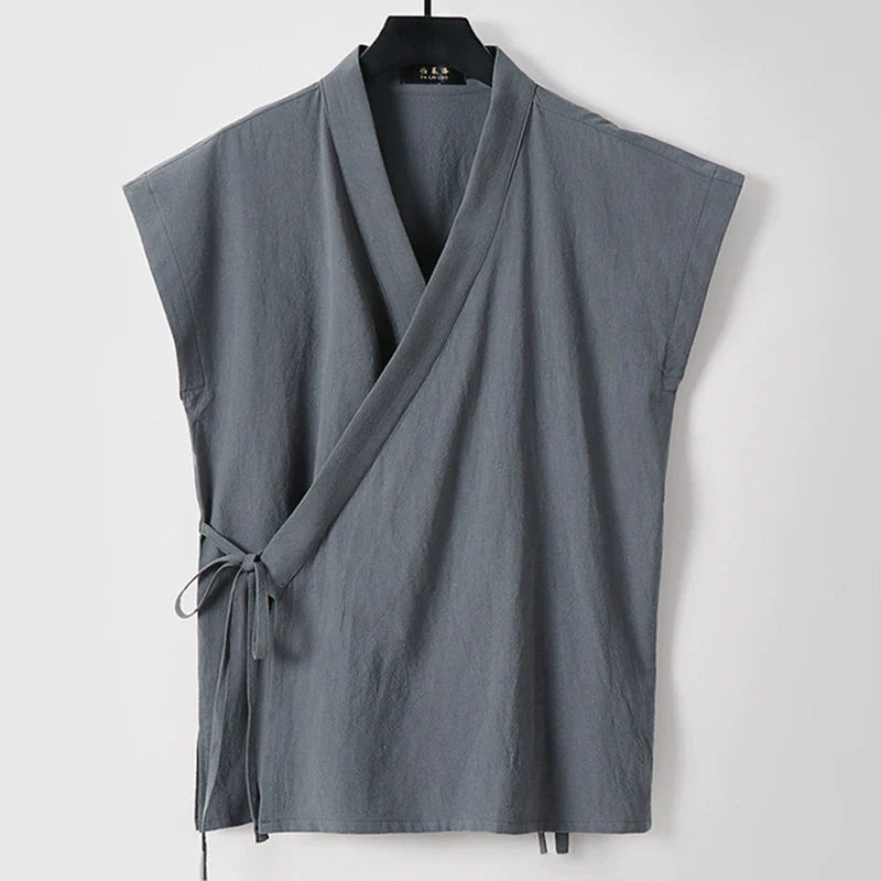 Slanted Collar Loose Vest