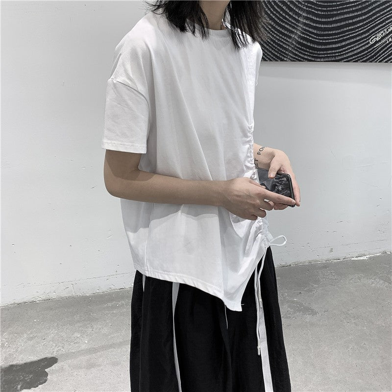 Drawstring Irregular T-shirt