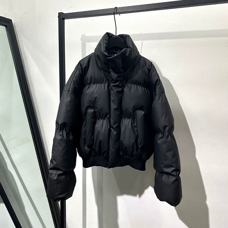 Loose Short Stand Collar Cotton Jacket