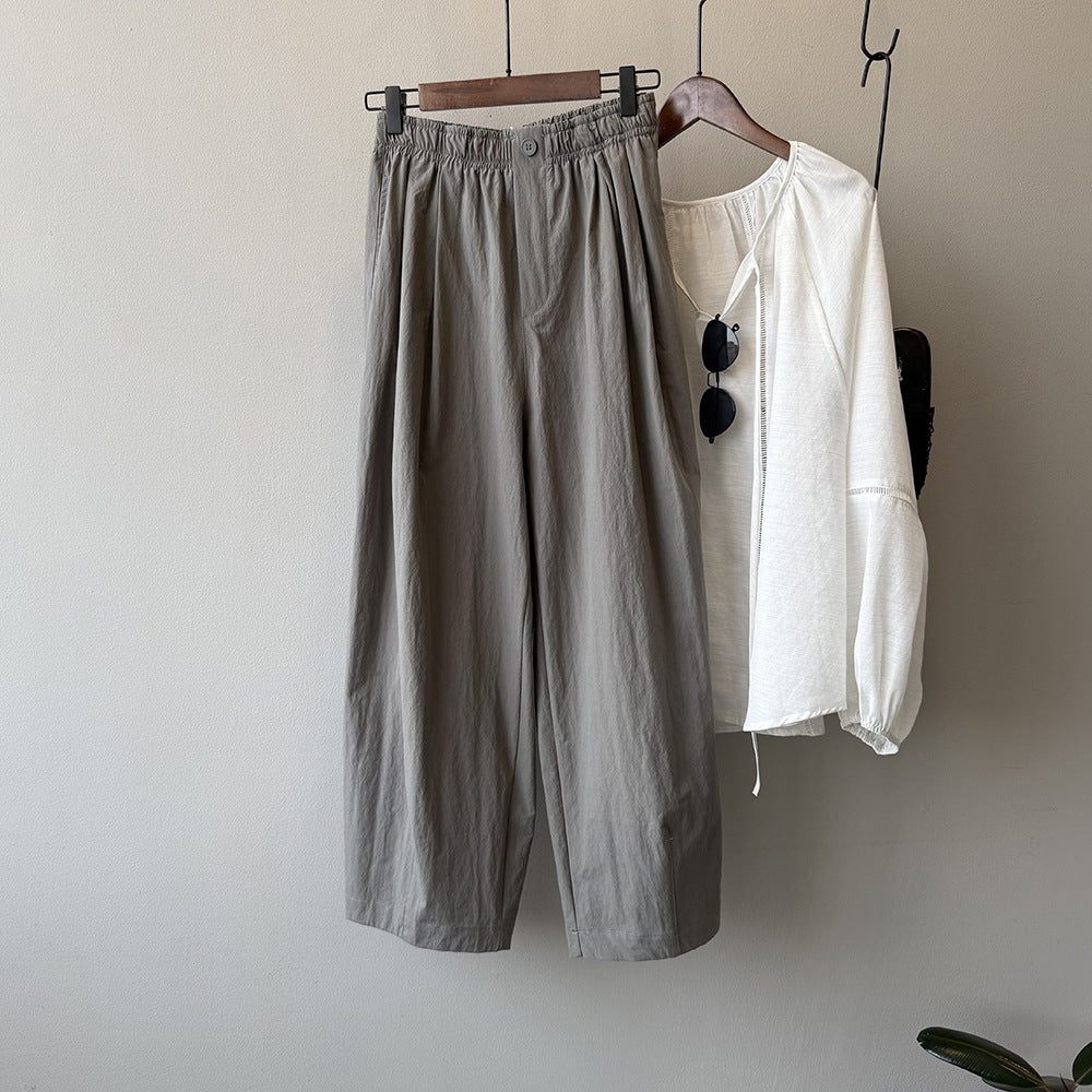 High Waist Straight Loose Casual Wide Leg Pants