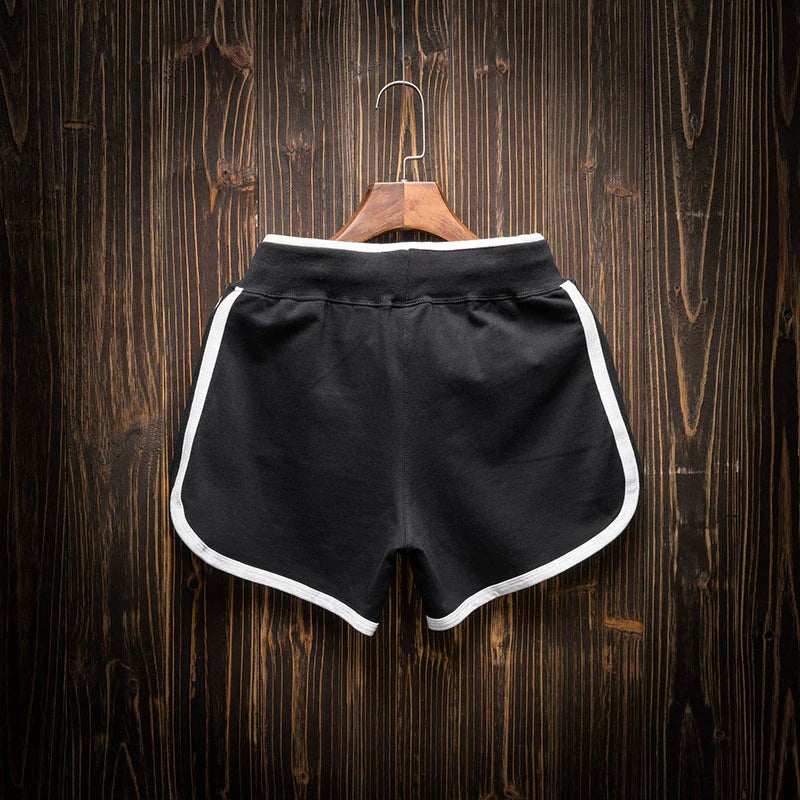 Cotton Contrast Color Loose Thin Casual Shorts