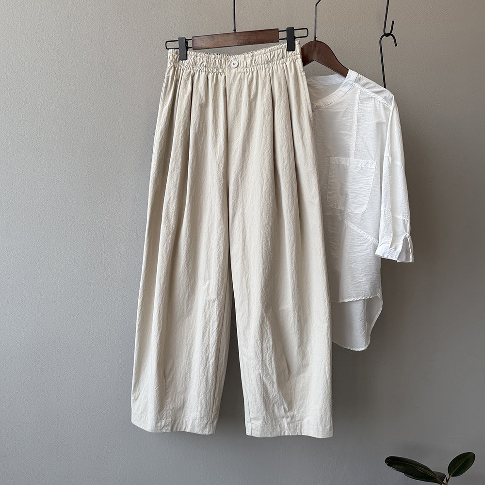 High Waist Straight Loose Casual Wide Leg Pants