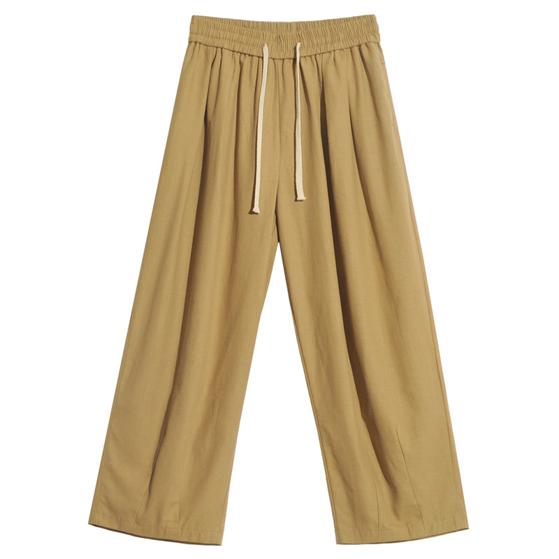 High Waist Drawstring Elasticized Wide-Leg Pants