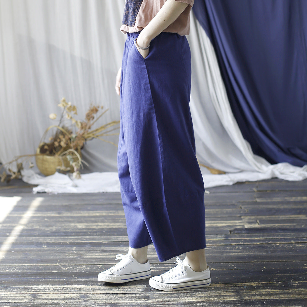 Distressed Washed Loose Casual Wide-leg Pants