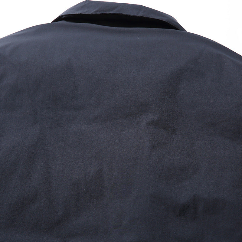 Solid Color Multi-pocket Loose Cotton Jacket