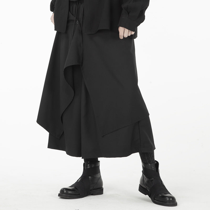 Loose Cropped Culottes Hakama Pants