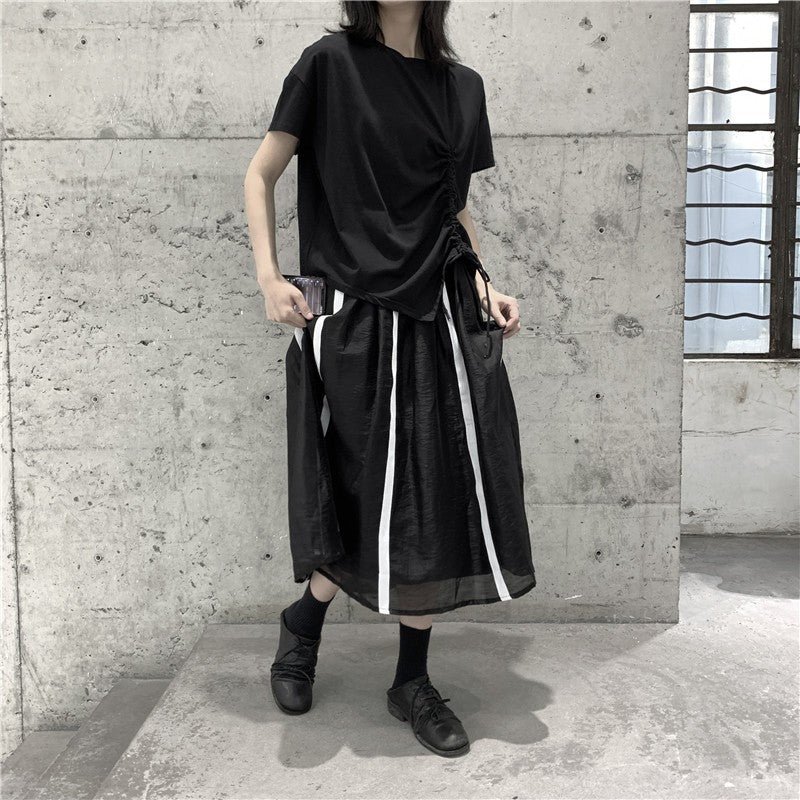 Drawstring Irregular T-shirt