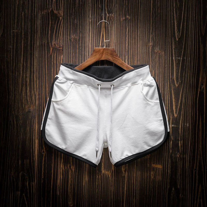 Cotton Contrast Color Loose Thin Casual Shorts