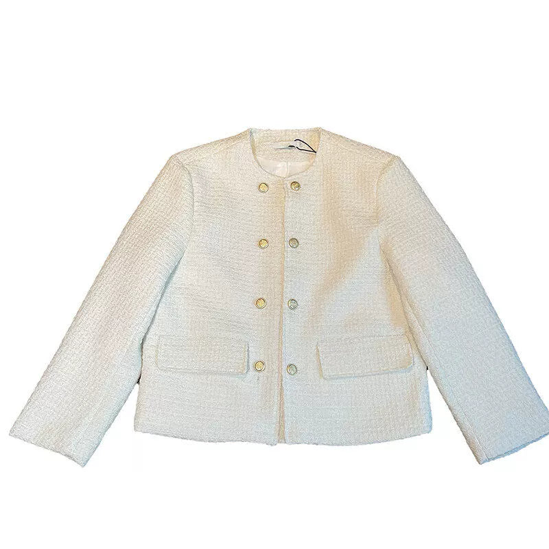Collarless Loose Casual Jacket