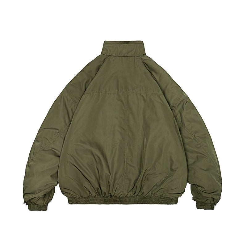 Japanese Retro Solid Color Silhouette Stand Collar Cotton Coat