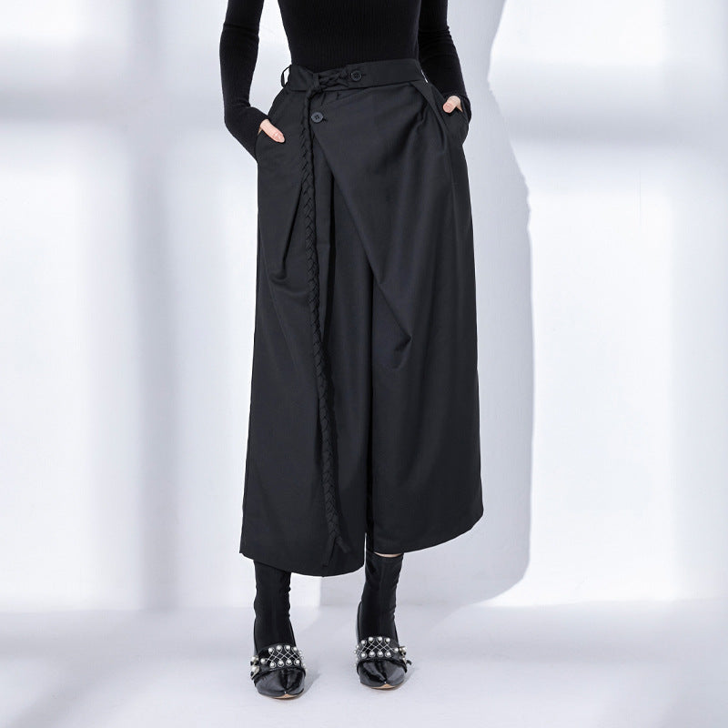 Black Casual Straight Pants