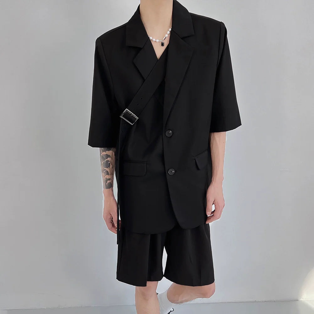 Summer Loose Suit Jacket Thin Casual Shorts Two-piece Set